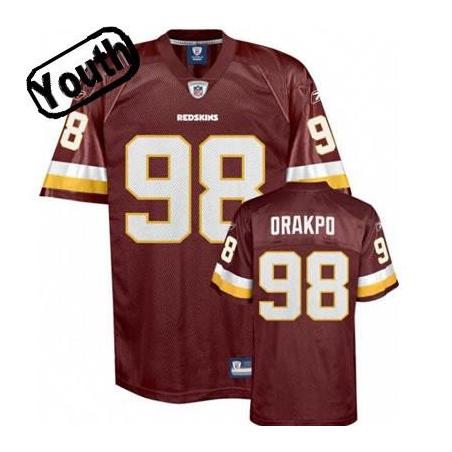 Brian Orakpo Youth Football Jersey -#98 Washington Youth Jersey(Red)