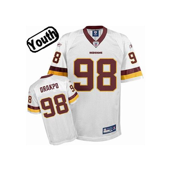 Brian Orakpo Youth Football Jersey -#98 Washington Youth Jersey(White)