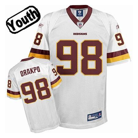 Brian Orakpo Youth Football Jersey -#98 Washington Youth Jersey(White)