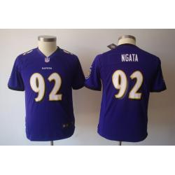 [NEW] Haloti Ngata Youth Football Jersey -#92 Baltimore Youth Jerseys (Purple)