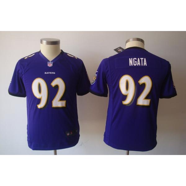 [NEW] Haloti Ngata Youth Football Jersey -#92 Baltimore Youth Jerseys (Purple)