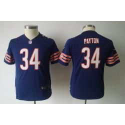 [NEW] Walter Payton Youth Football Jersey -#34 Chicago Youth Jerseys (Blue)