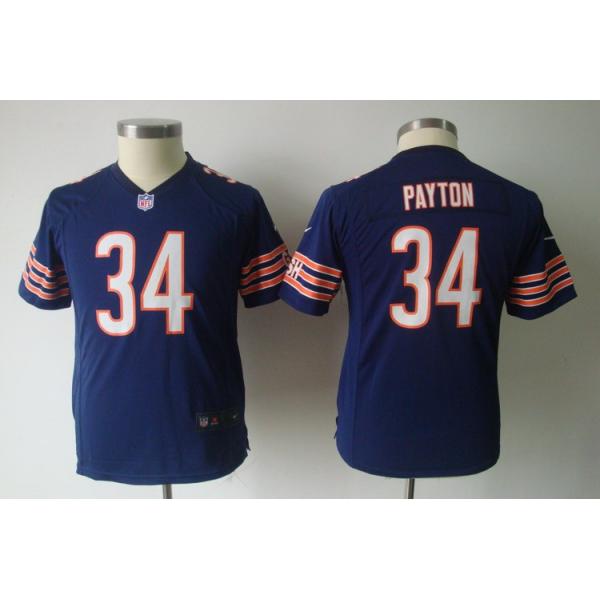 [NEW] Walter Payton Youth Football Jersey -#34 Chicago Youth Jerseys (Blue)