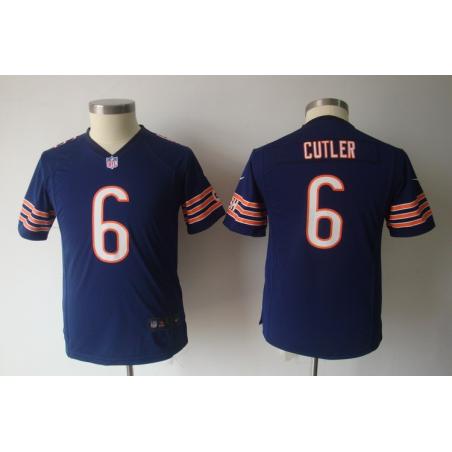 [NEW] Jay Cutler Youth Football Jersey -#6 Chicago Youth Jerseys (Blue)