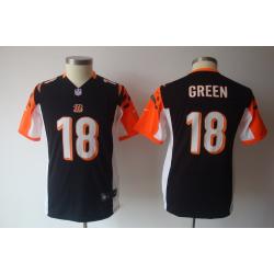 [NEW] A.J. Green Youth Football Jersey -#18 Cincinnati Youth Jerseys (Black)