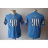 [NEW] Ndamukong Suh Youth Football Jersey -#90 Detroit Youth Jerseys (Blue)