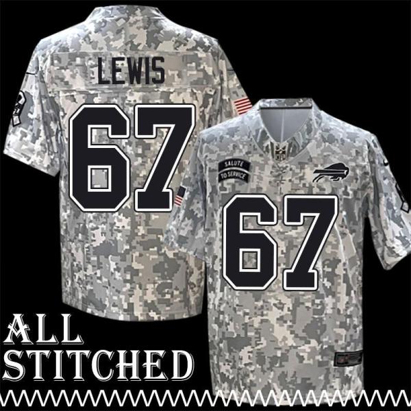 Patrick Lewis Jersey Buffalo Bills #67 2024 Salute to Service Camo