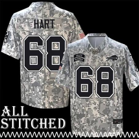 Bobby Hart Jersey Buffalo Bills #68 2024 Salute to Service Camo