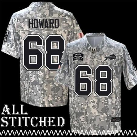 Cordaro Howard Jersey Buffalo Bills #68 2024 Salute to Service Camo