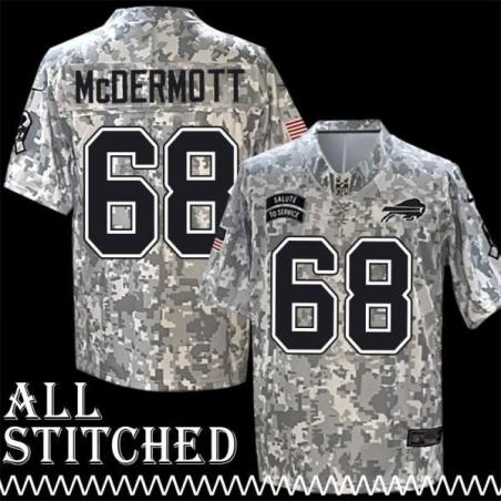 Conor McDermott Jersey Buffalo Bills #68 2024 Salute to Service Camo