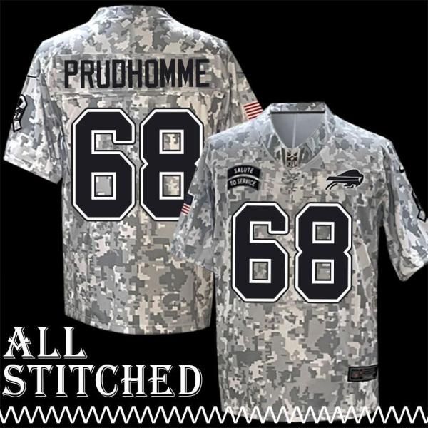 Remi Prudhomme Jersey Buffalo Bills #68 2024 Salute to Service Camo