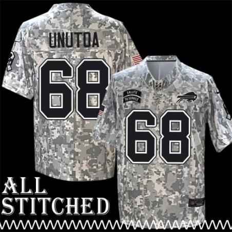 Morris Unutoa Jersey Buffalo Bills #68 2024 Salute to Service Camo