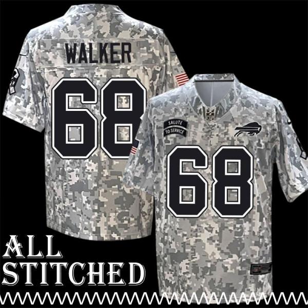 Langston Walker Jersey Buffalo Bills #68 2024 Salute to Service Camo