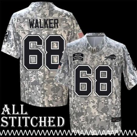 Langston Walker Jersey Buffalo Bills #68 2024 Salute to Service Camo