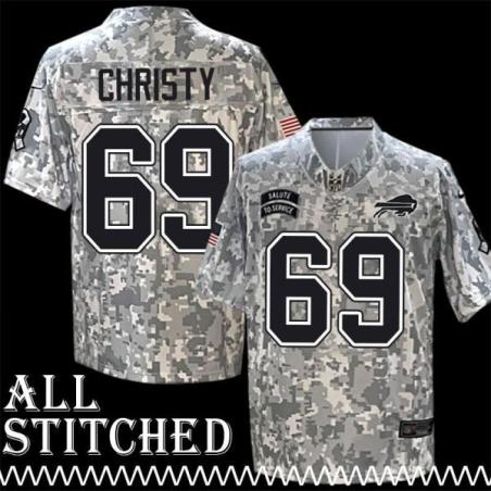 Greg Christy Jersey Buffalo Bills #69 2024 Salute to Service Camo