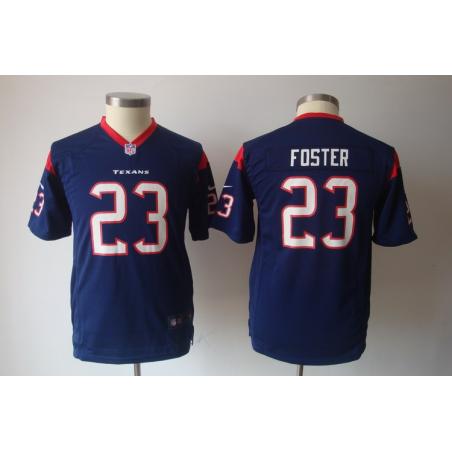 [NEW] Arian Foster Youth Football Jersey -#23 Houston Youth Jerseys (Blue)