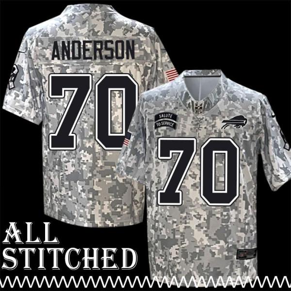 Alec Anderson Jersey Buffalo Bills #70 2024 Salute to Service Camo