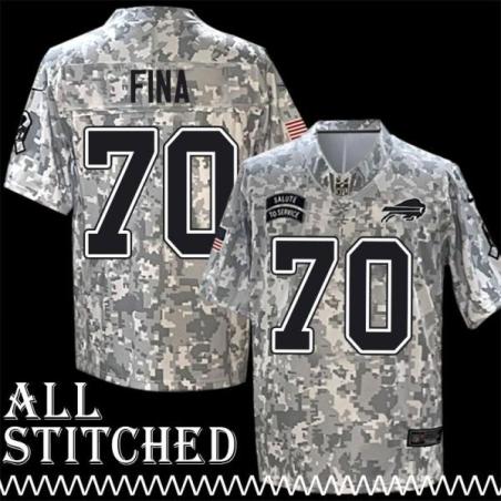 John Fina Jersey Buffalo Bills #70 2024 Salute to Service Camo