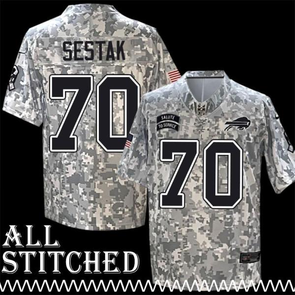 Tom Sestak Jersey Buffalo Bills #70 2024 Salute to Service Camo