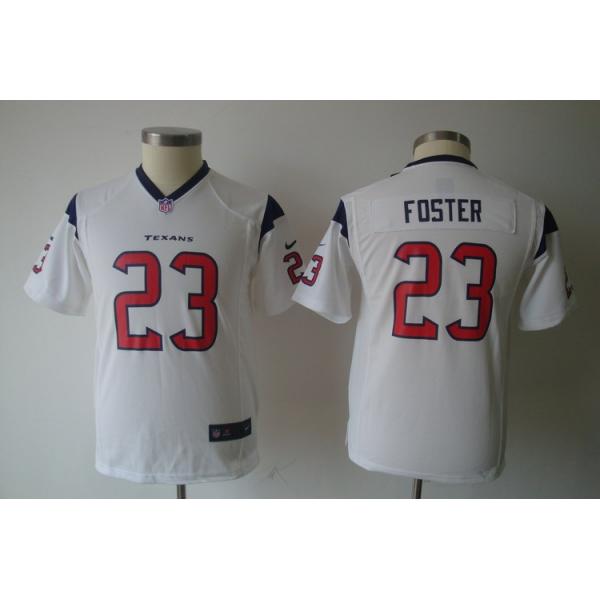 [NEW] Arian Foster Youth Football Jersey -#23 Houston Youth Jerseys (White)