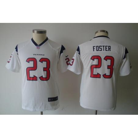 [NEW] Arian Foster Youth Football Jersey -#23 Houston Youth Jerseys (White)