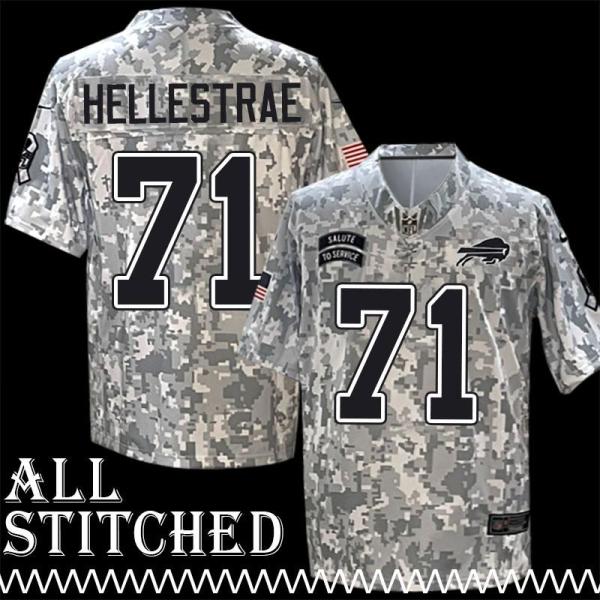 Dale Hellestrae Jersey Buffalo Bills #71 2024 Salute to Service Camo