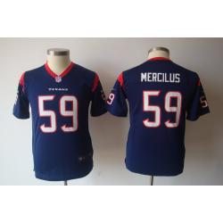 [NEW] DeMeco Ryans Youth Football Jersey -#59 Houston Youth Jerseys (Blue)