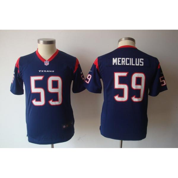 [NEW] DeMeco Ryans Youth Football Jersey -#59 Houston Youth Jerseys (Blue)