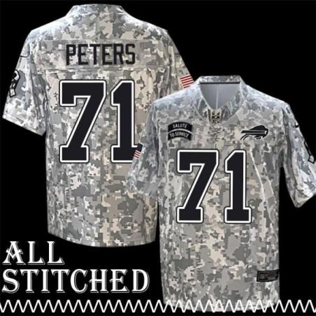 Jason Peters Jersey Buffalo Bills #71 2024 Salute to Service Camo