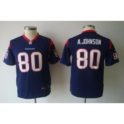 [NEW] Andre Johnson Youth Football Jersey -#80 Houston Youth Jerseys (Blue)