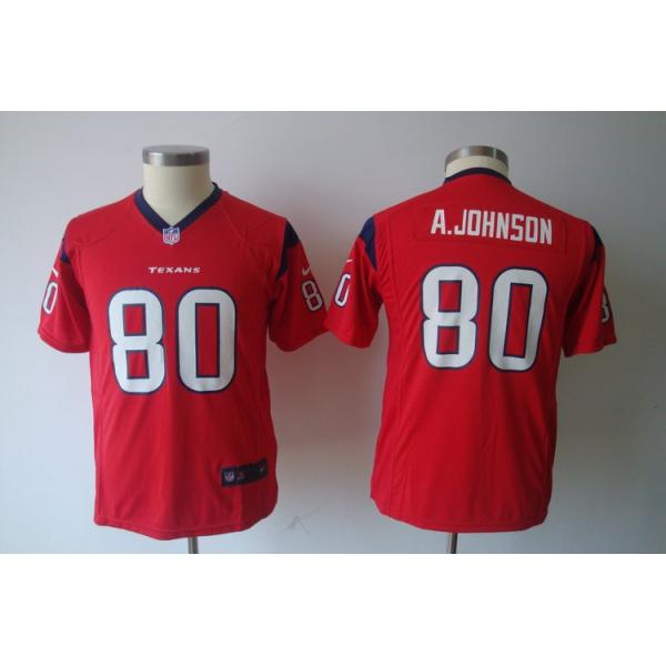 [NEW] Andre Johnson Youth Football Jersey -#80 Houston Youth Jerseys (Red)