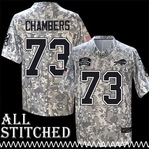 Kirk Chambers Jersey Buffalo Bills #73 2024 Salute to Service Camo