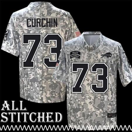 Jeff Curchin Jersey Buffalo Bills #73 2024 Salute to Service Camo