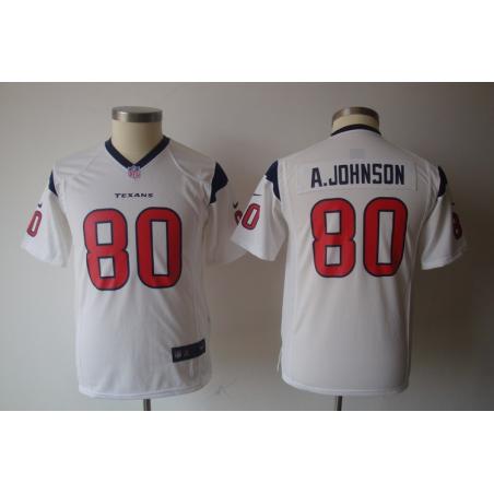 [NEW] Andre Johnson Youth Football Jersey -#80 Houston Youth Jerseys (White)