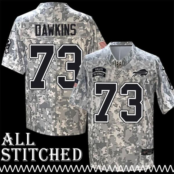 Dion Dawkins Jersey Buffalo Bills #73 2024 Salute to Service Camo