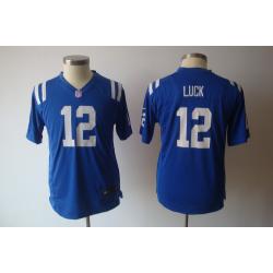 [NEW] Andrew Luck Youth Football Jersey -#12 Indianapolis Youth Jerseys (Blue)