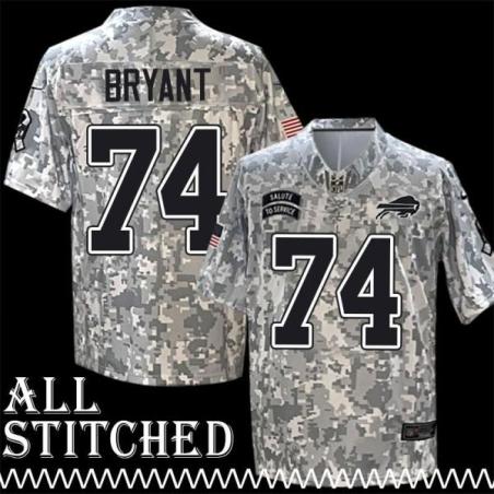 Brandin Bryant Jersey Buffalo Bills #74 2024 Salute to Service Camo