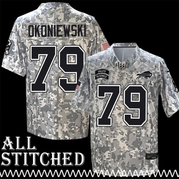 Steve Okoniewski Jersey Buffalo Bills #79 2024 Salute to Service Camo