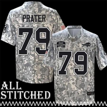 Dean Prater Jersey Buffalo Bills #79 2024 Salute to Service Camo