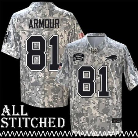 Justin Armour Jersey Buffalo Bills #81 2024 Salute to Service Camo