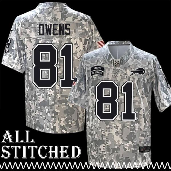 Terrell Owens Jersey Buffalo Bills #81 2024 Salute to Service Camo