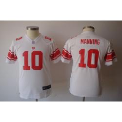 [NEW] Eli Manning Youth Football Jersey -#10 NY-G Youth Jerseys (White)