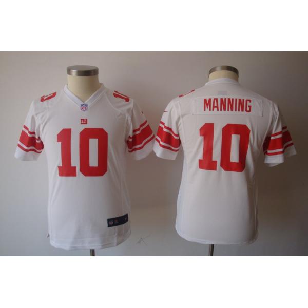 [NEW] Eli Manning Youth Football Jersey -#10 NY-G Youth Jerseys (White)