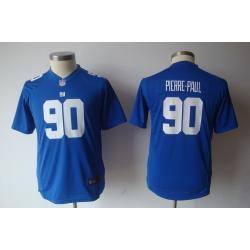 [NEW] Jason Pierre-Paul Youth Football Jersey -#90 NY-G Youth Jerseys (Blue)