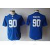 [NEW] Jason Pierre-Paul Youth Football Jersey -#90 NY-G Youth Jerseys (Blue)