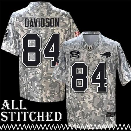 Zach Davidson Jersey Buffalo Bills #84 2024 Salute to Service Camo