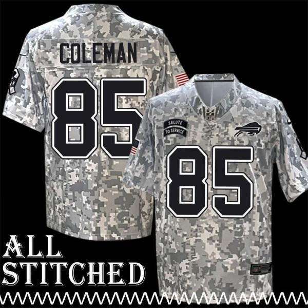 Fred / Clarence Coleman Jersey Buffalo Bills #85 2024 Salute to Service Camo