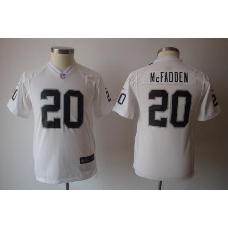 [NEW] Darren McFadden Youth Football Jersey -#20 Oakland Youth Jerseys (White)