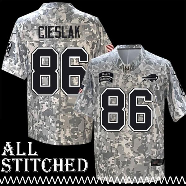 Brad Cieslak Jersey Buffalo Bills #86 2024 Salute to Service Camo