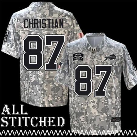 Gerald Christian Jersey Buffalo Bills #87 2024 Salute to Service Camo